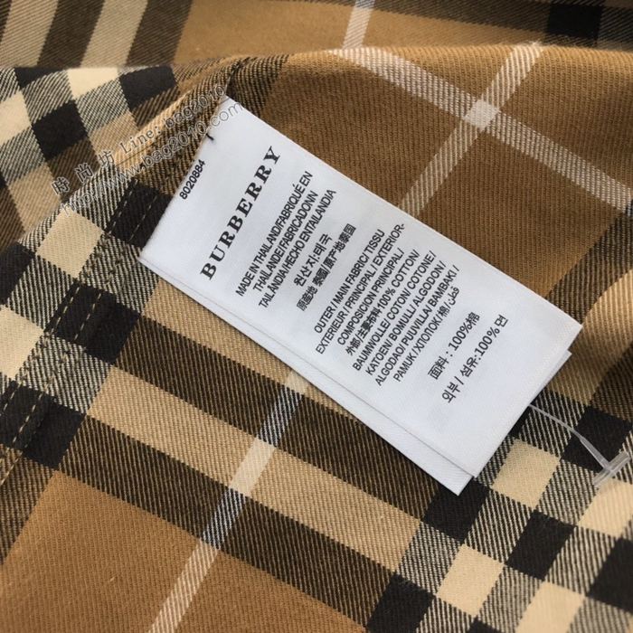 Burberry男裝 巴寶莉新款格紋棉質法蘭絨襯衫 Burberry男士格子襯衫  ydi3292